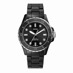 Fossil FB-01 Three-Hand Black Ceramic Womens Watch CE1108 