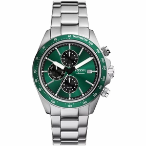 Fossil Men's Watch - Autocross Green Dial Silver Stainless Steel Bracelet | BQ2878 Luxury Quartz Watch Quartz Watch Sale