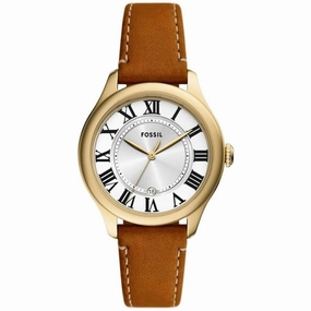 Fossil Women's Watch - Gilmore Quartz Silver Tone Dial Brown Leather Strap | ES5397 Luxury Quartz Watch Quartz Watch Sale
