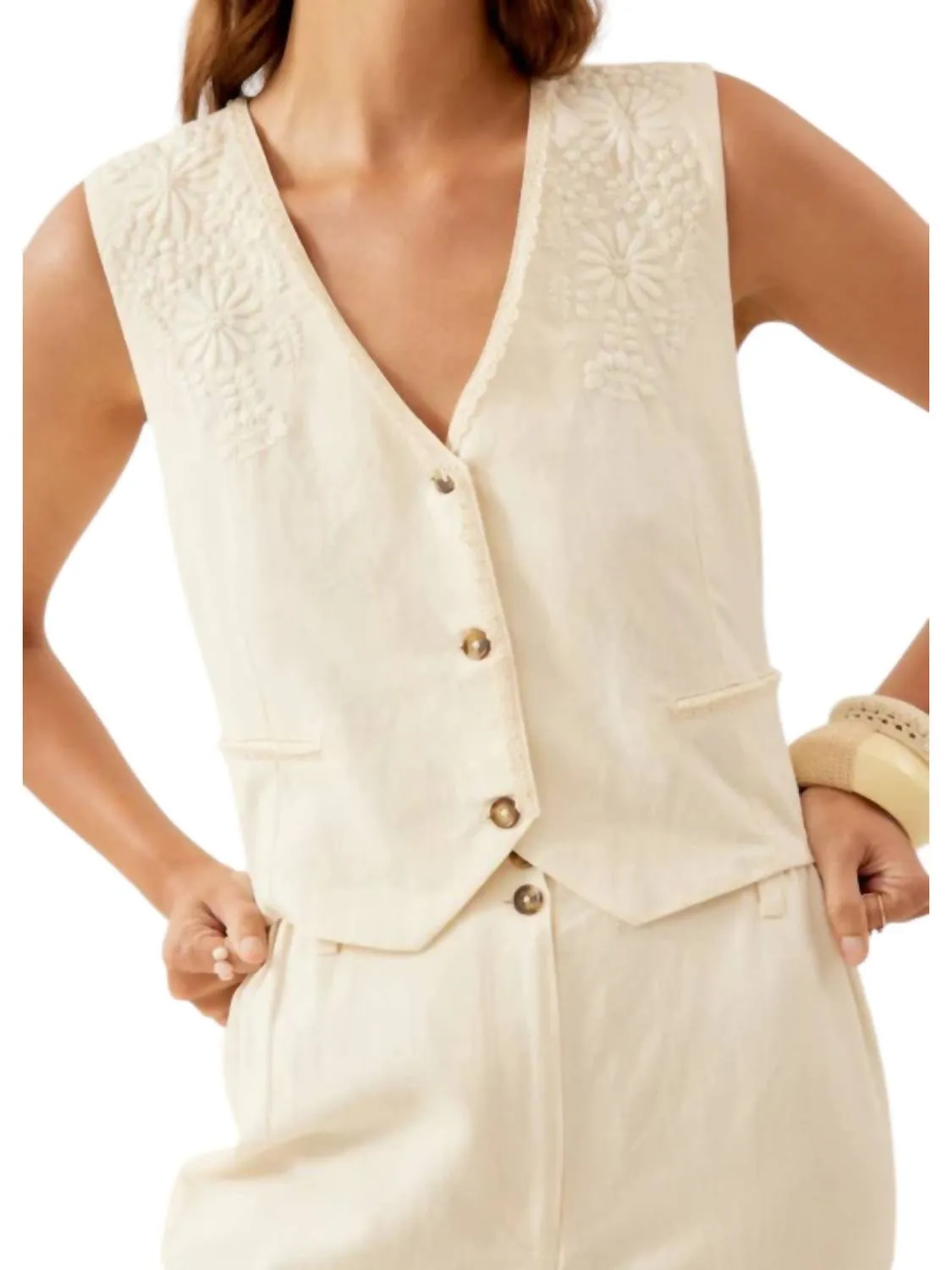 Frankie Waistcoat In Cream