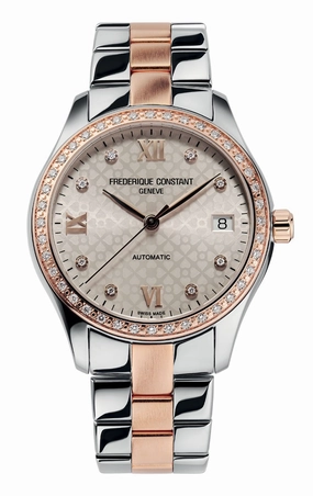 Frederique Constant Ladies Automatic Stainless Steel & Rose Gold Silver Sunray Heart Dial Watch FC-303LGD3BD2B Women??s luxury watches Affordable women watches