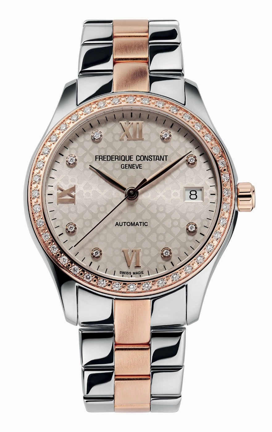 Frederique Constant Ladies Automatic Stainless Steel & Rose Gold Silver Sunray Heart Dial Watch FC-303LGD3BD2B Women??s luxury watches Affordable women watches
