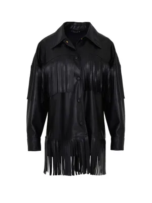 Fringe Faux Suede Jacket