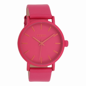 Fuchsia OOZOO watch with leather strap - C11178,seiko watches,couple watches,watches designer,watches discount,women watches,best women watches,high end women's watches,high quality women's watches