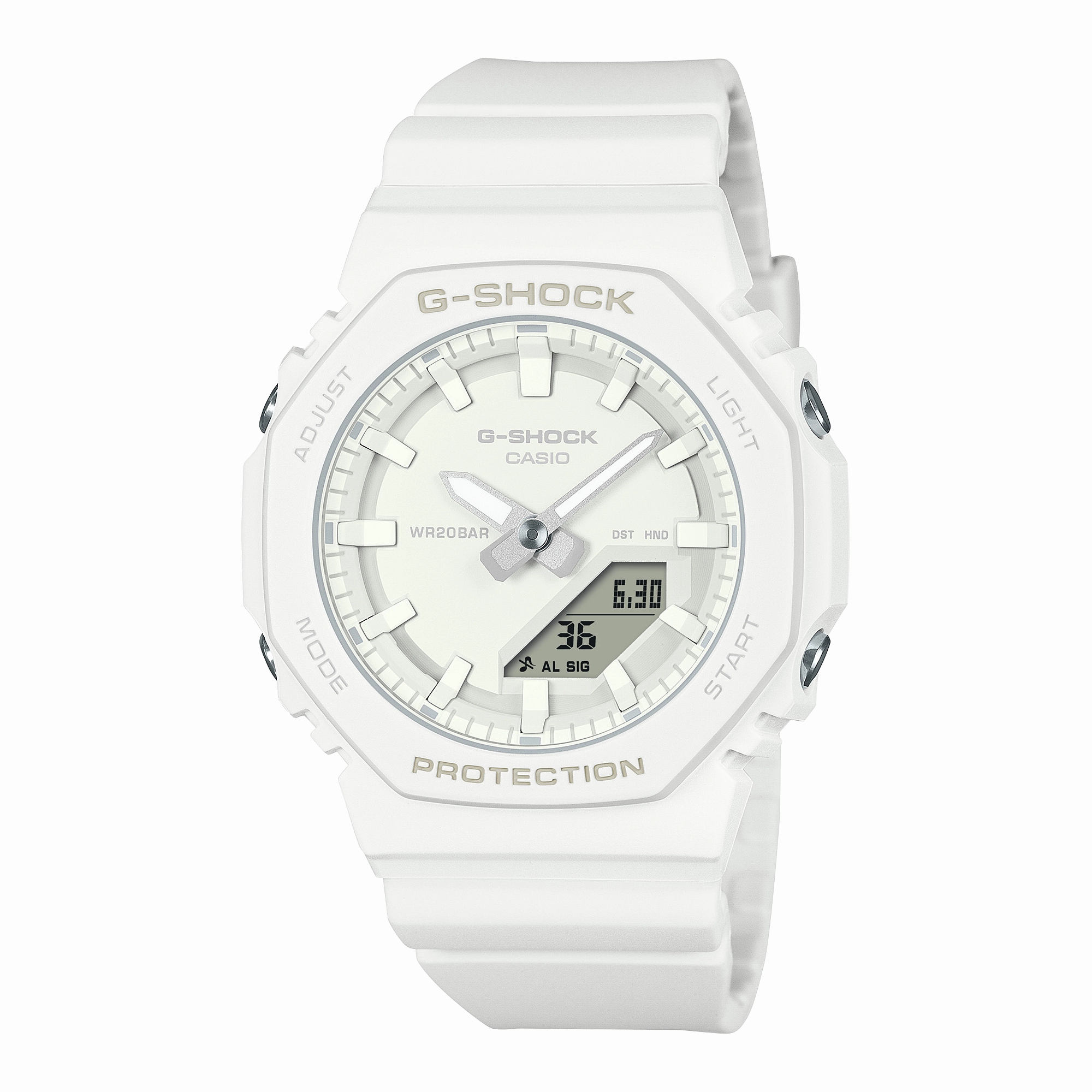 G-Shock All White CasiOak Ladies Watch GMAP2100-7A 