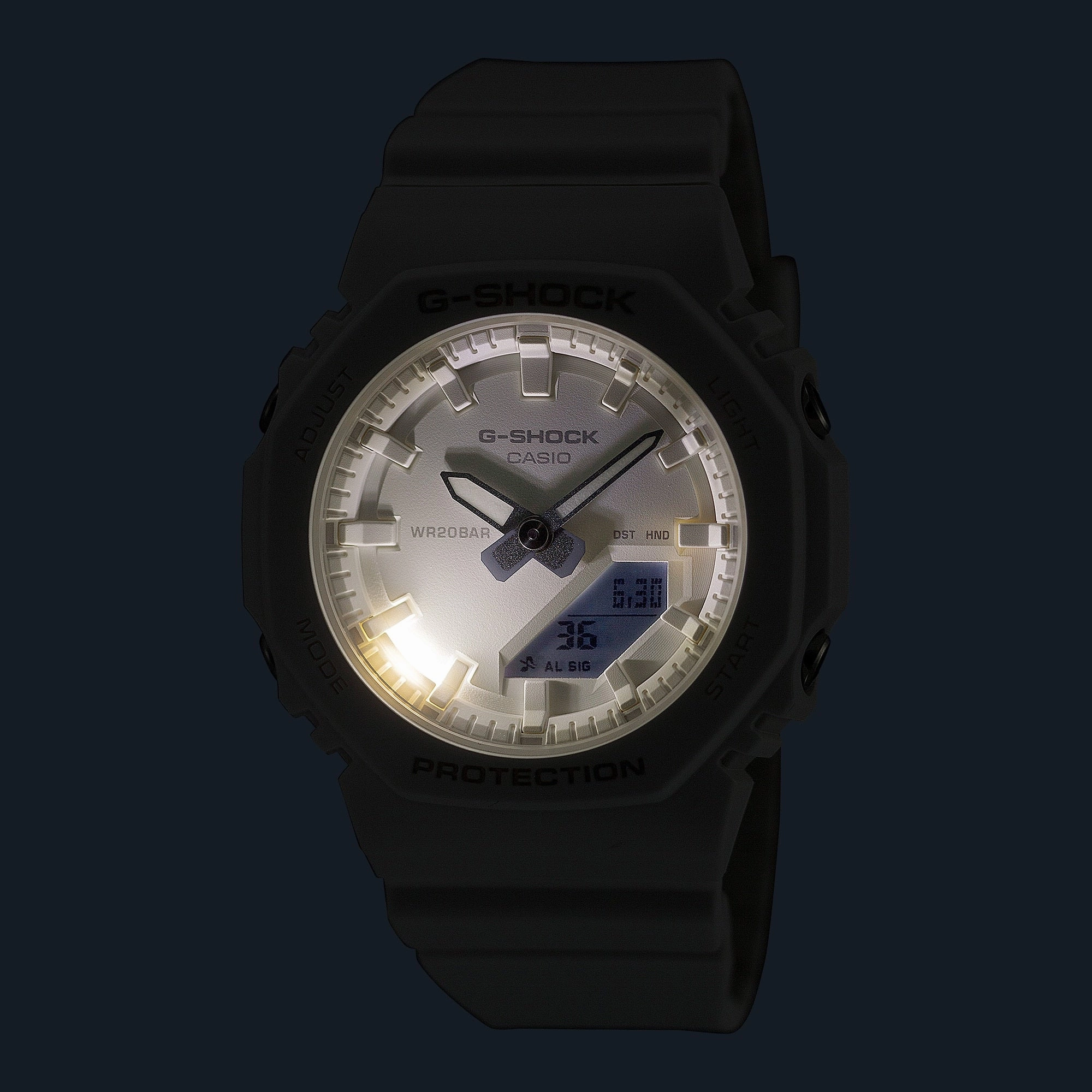 G-Shock All White CasiOak Ladies Watch GMAP2100-7A