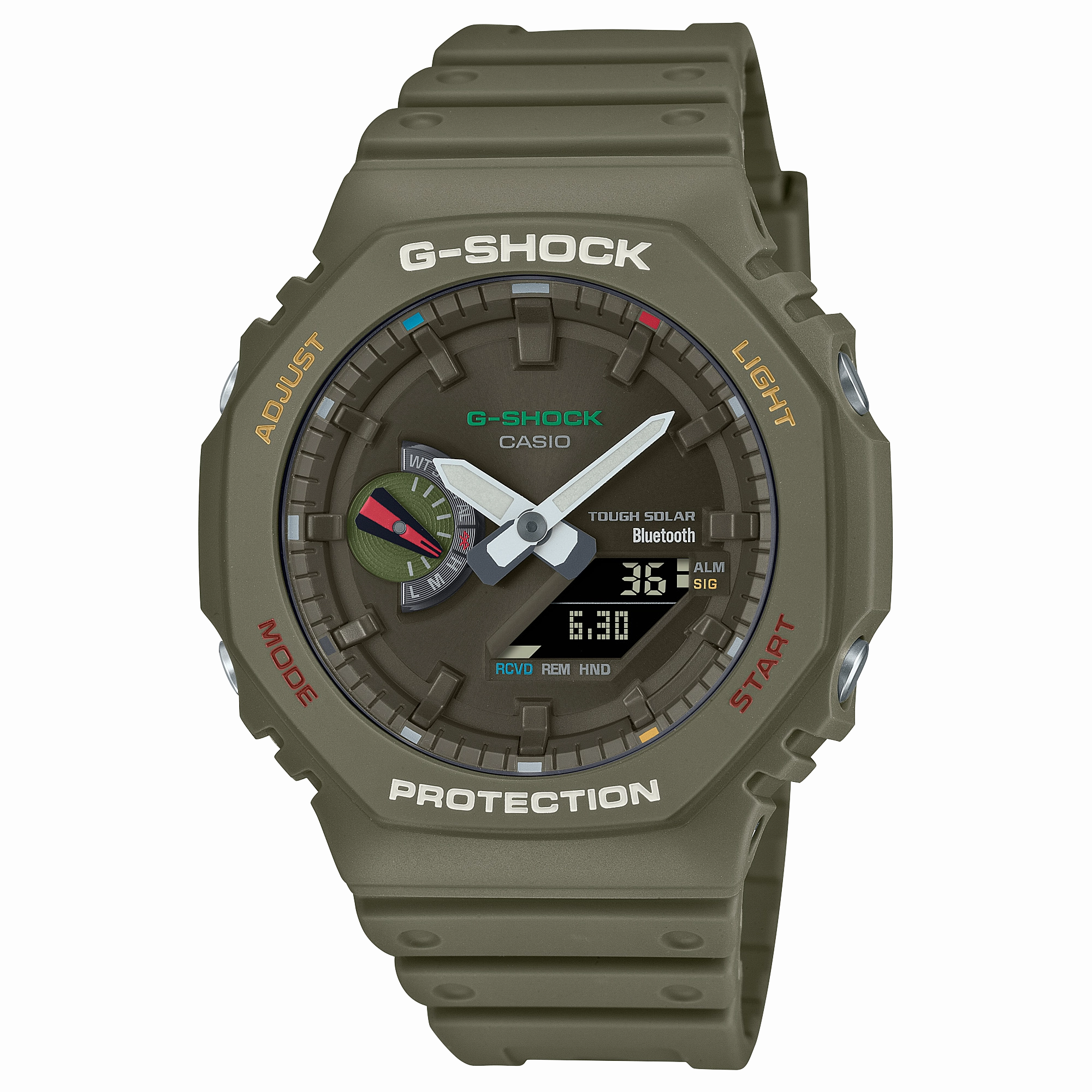 G-Shock Analog Digital DUO Green Resin Band Watch GAB2100FC-3A 