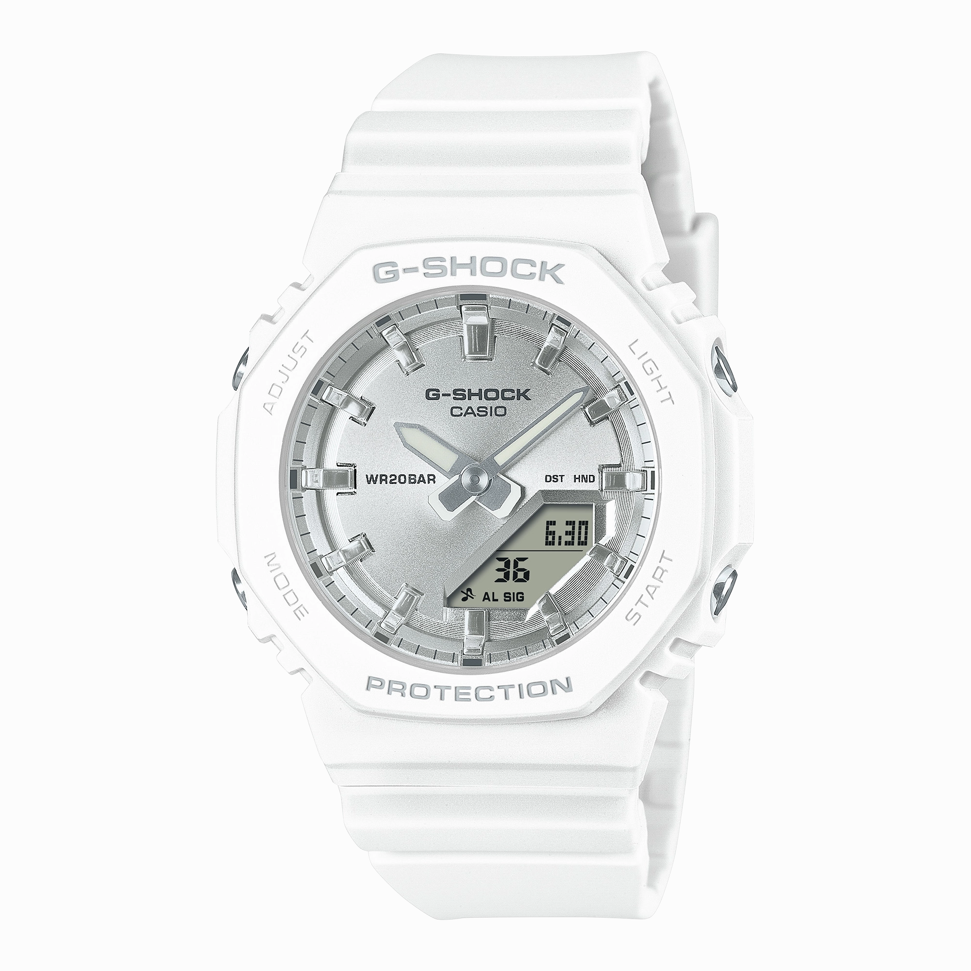 G-Shock Analog Digital White Resin Band Watch GMA-P2100VA-7A 