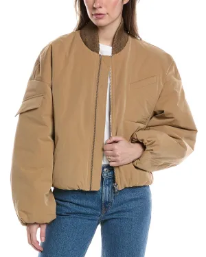 GANNI Light Twill Oversized Bomber Jacket