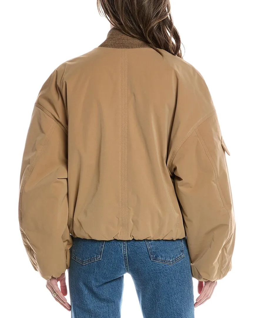 GANNI Light Twill Oversized Bomber Jacket