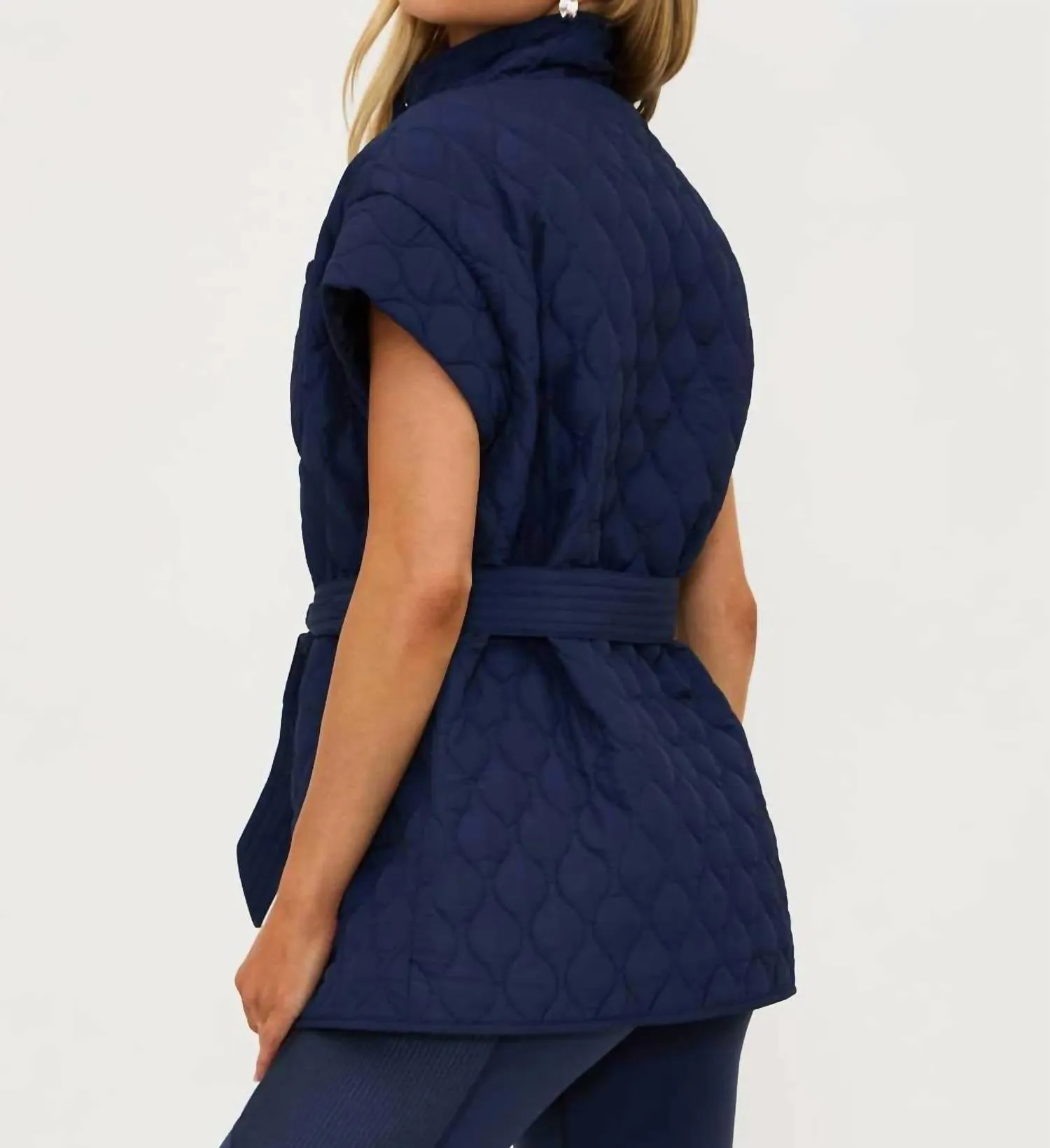 Glenn Quilted Puffer Vest In Ultramarine Blue