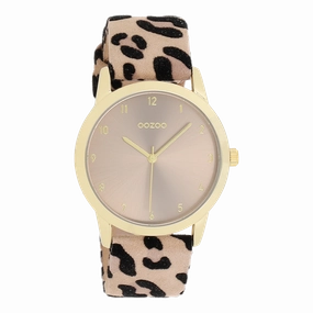 Gold coloured OOZOO watch with brown leather strap - C11372,seiko watches,couple watches,watches designer,watches discount,women watches,best women watches,high end women's watches,high quality women's watches