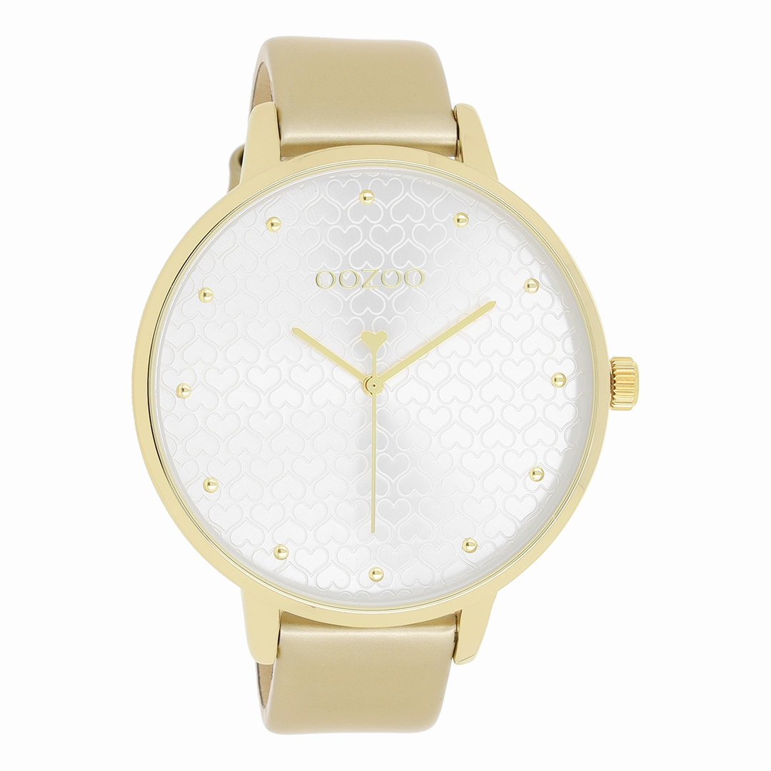 Gold coloured OOZOO watch with leather strap - C11035,seiko watches,couple watches,watches designer,watches discount,women watches,best women watches,high end women's watches,high quality women's watches