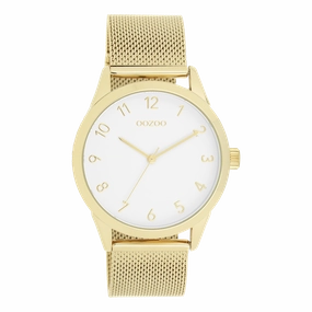 Gold coloured OOZOO watch with metal mesh bracelet - C11322,seiko watches,couple watches,watches designer,watches discount,women watches,best women watches,high end women's watches,high quality women's watches