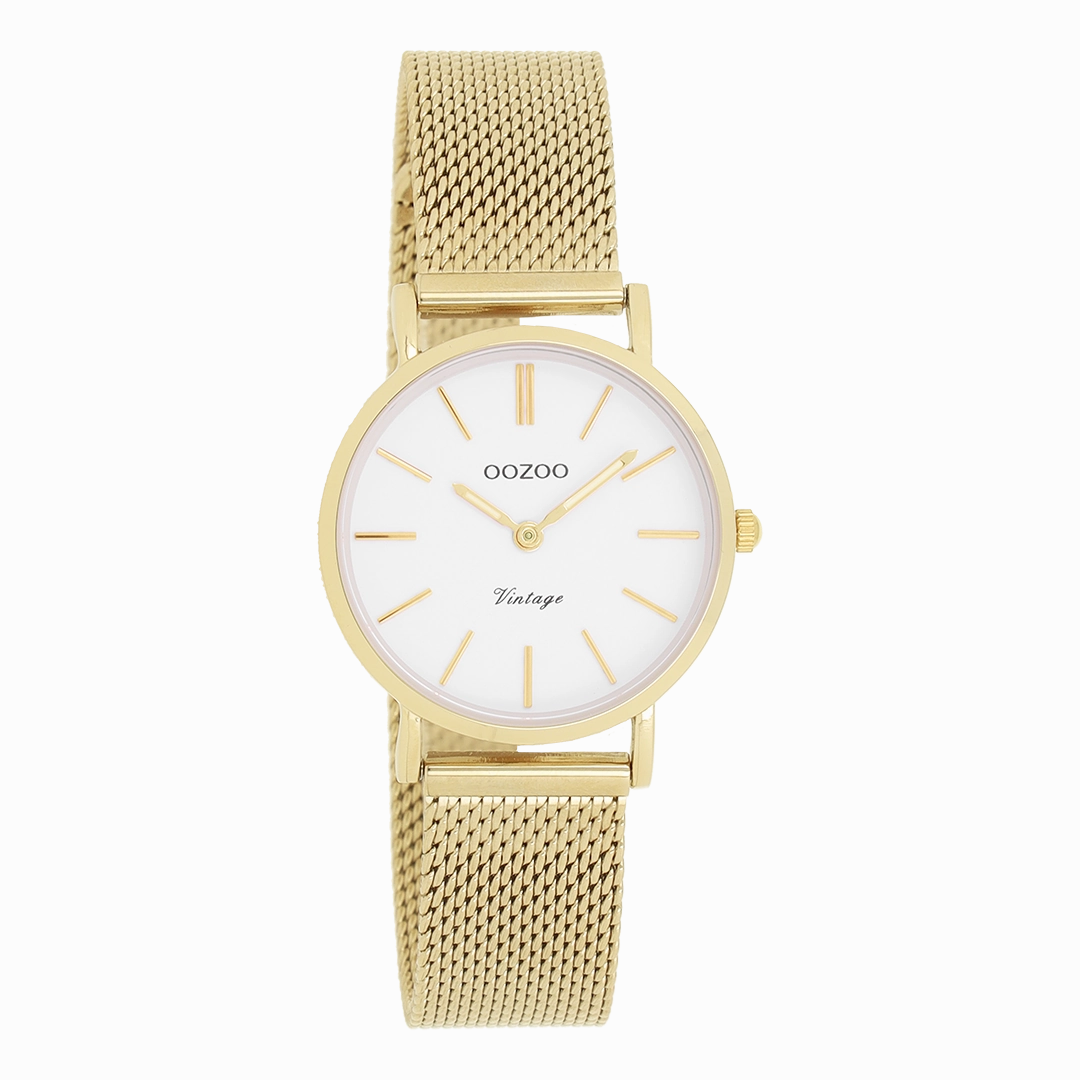 Gold coloured OOZOO watch with metal mesh bracelet - C20231,seiko watches,couple watches,watches designer,watches discount,women watches,best women watches,high end women's watches,high quality women's watches