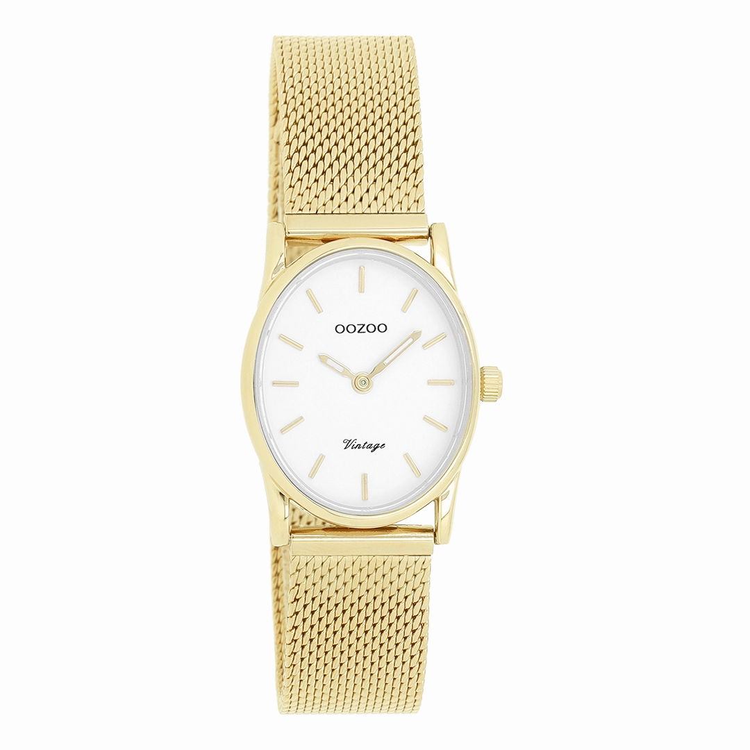 Gold coloured OOZOO watch with metal mesh bracelet - C20258,seiko watches,couple watches,watches designer,watches discount,women watches,best women watches,high end women's watches,high quality women's watches