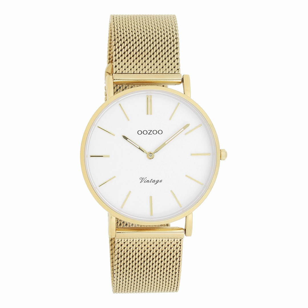 Gold coloured OOZOO watch with metal mesh bracelet - C9910,seiko watches,couple watches,watches designer,watches discount,women watches,best women watches,high end women's watches,high quality women's watches
