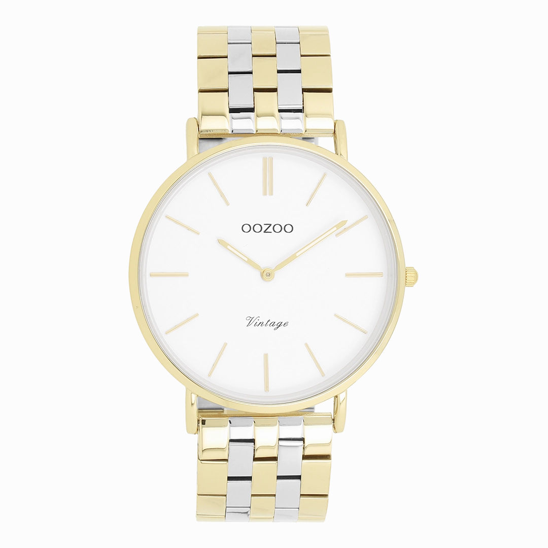 Gold coloured OOZOO watch with silver coloured/gold stainless steel bracelet - C20402,seiko watches,mens watches,couple watches,watches designer,watches discount,best watches for men