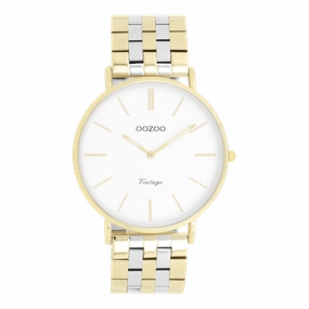 Gold coloured OOZOO watch with silver coloured/gold stainless steel bracelet - C20402,seiko watches,mens watches,couple watches,watches designer,watches discount,best watches for men