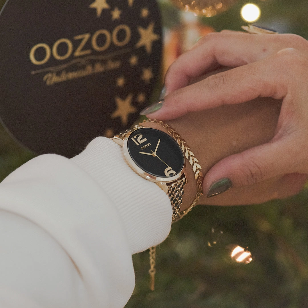 Gold coloured OOZOO watch with stainless steel bracelet - C11023