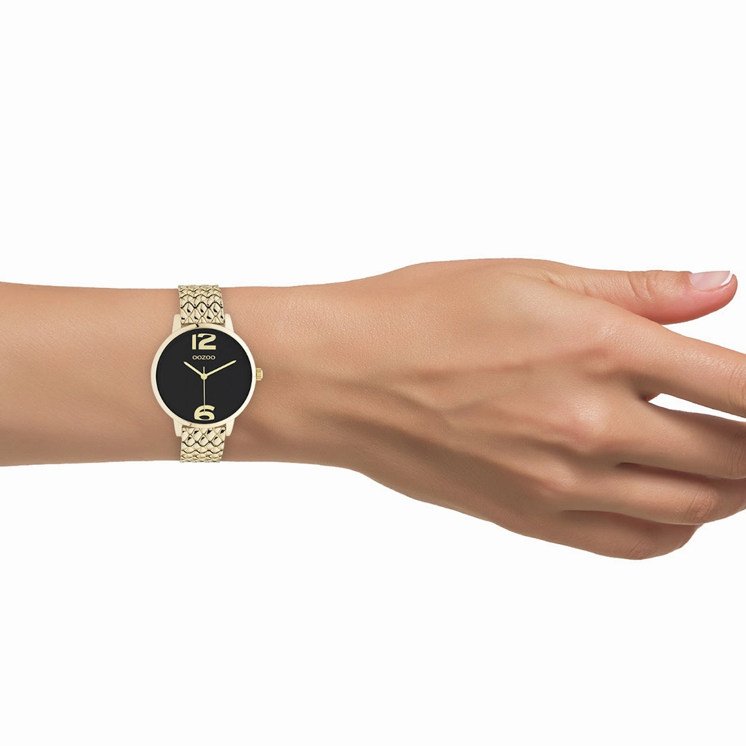 Gold coloured OOZOO watch with stainless steel bracelet - C11023