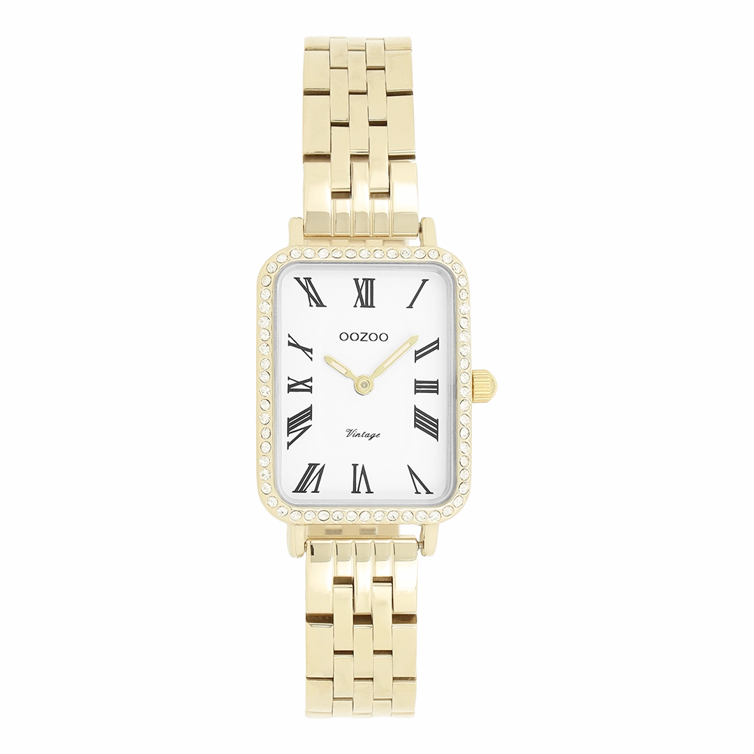 Gold coloured OOZOO watch with stainless steel bracelet - C20414