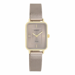 Gold coloured OOZOO watch with taupe metal mesh bracelet - C20384,seiko watches,couple watches,watches designer,watches discount,women watches,best women watches,high end women's watches,high quality women's watches