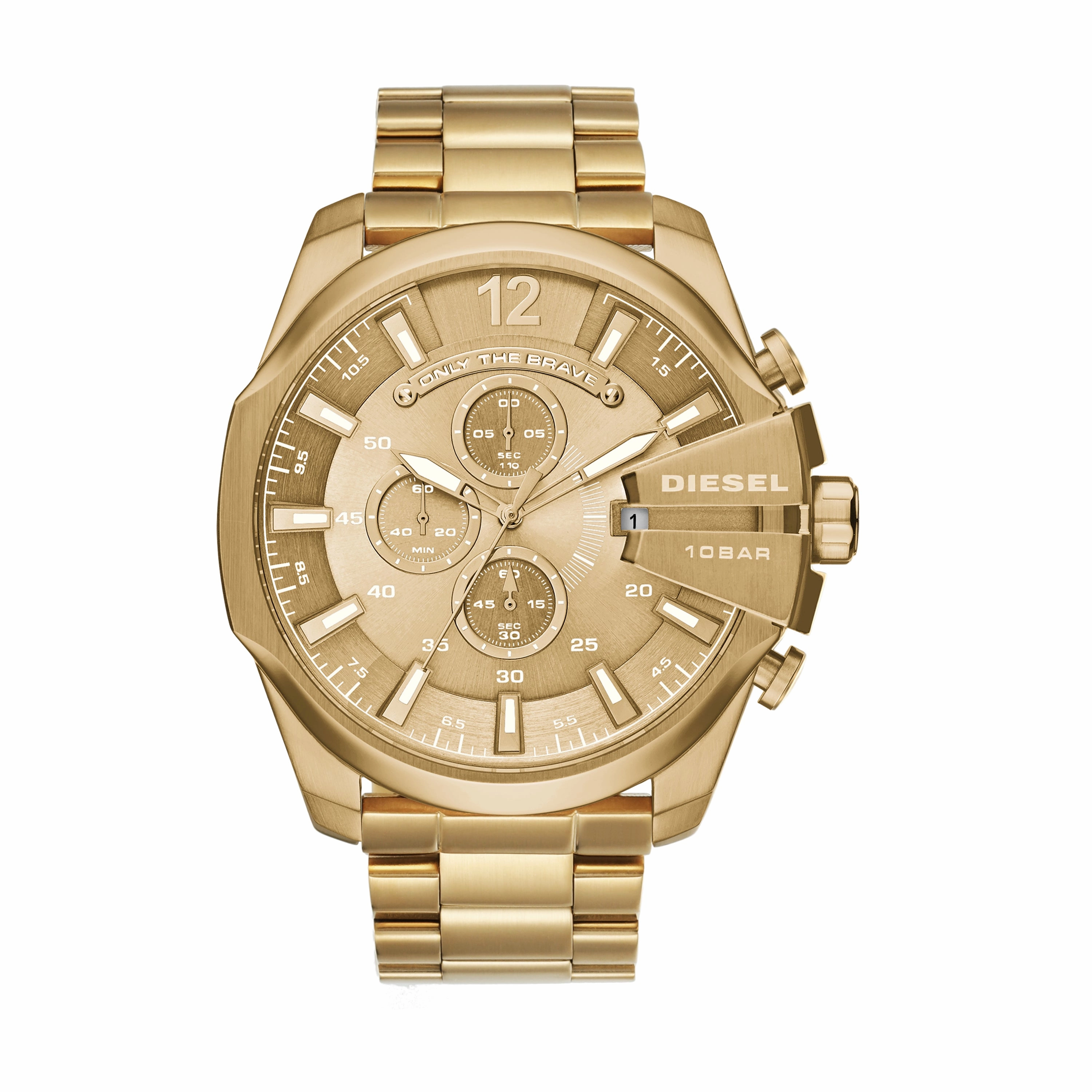 Gold-Tone Stainless Steel Diesel Mega Chief Chronograph Watch DZ4360,quartz watch, quartz watches for men, quartz watches for women, best quartz watch, minimalist quartz watch, luxury quartz watch, waterproof quartz watch,analog quartz watch, digital quart