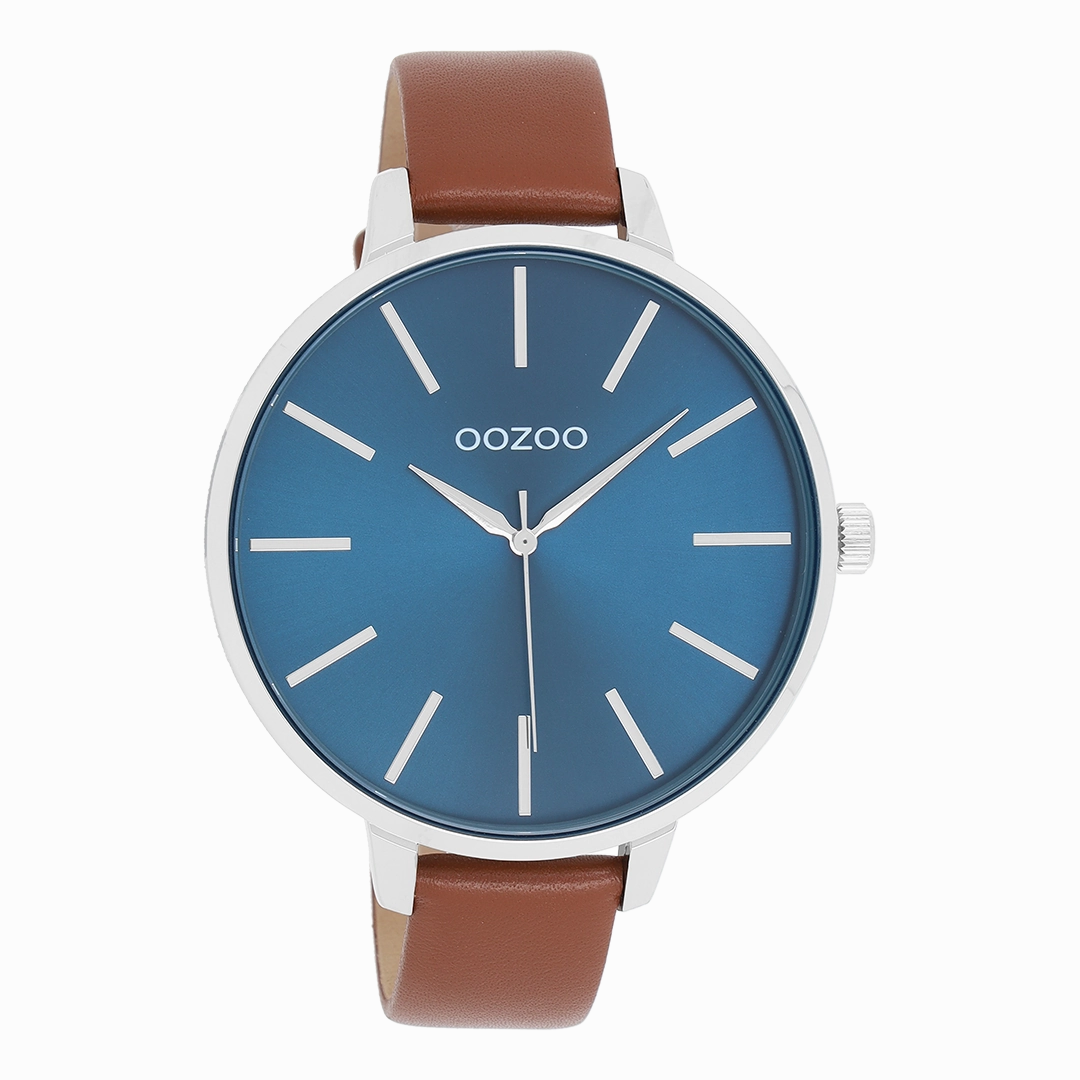 Green OOZOO watch with brown leather strap - C11439,seiko watches,couple watches,watches designer,watches discount,women watches,best women watches,high end women's watches,high quality women's watches