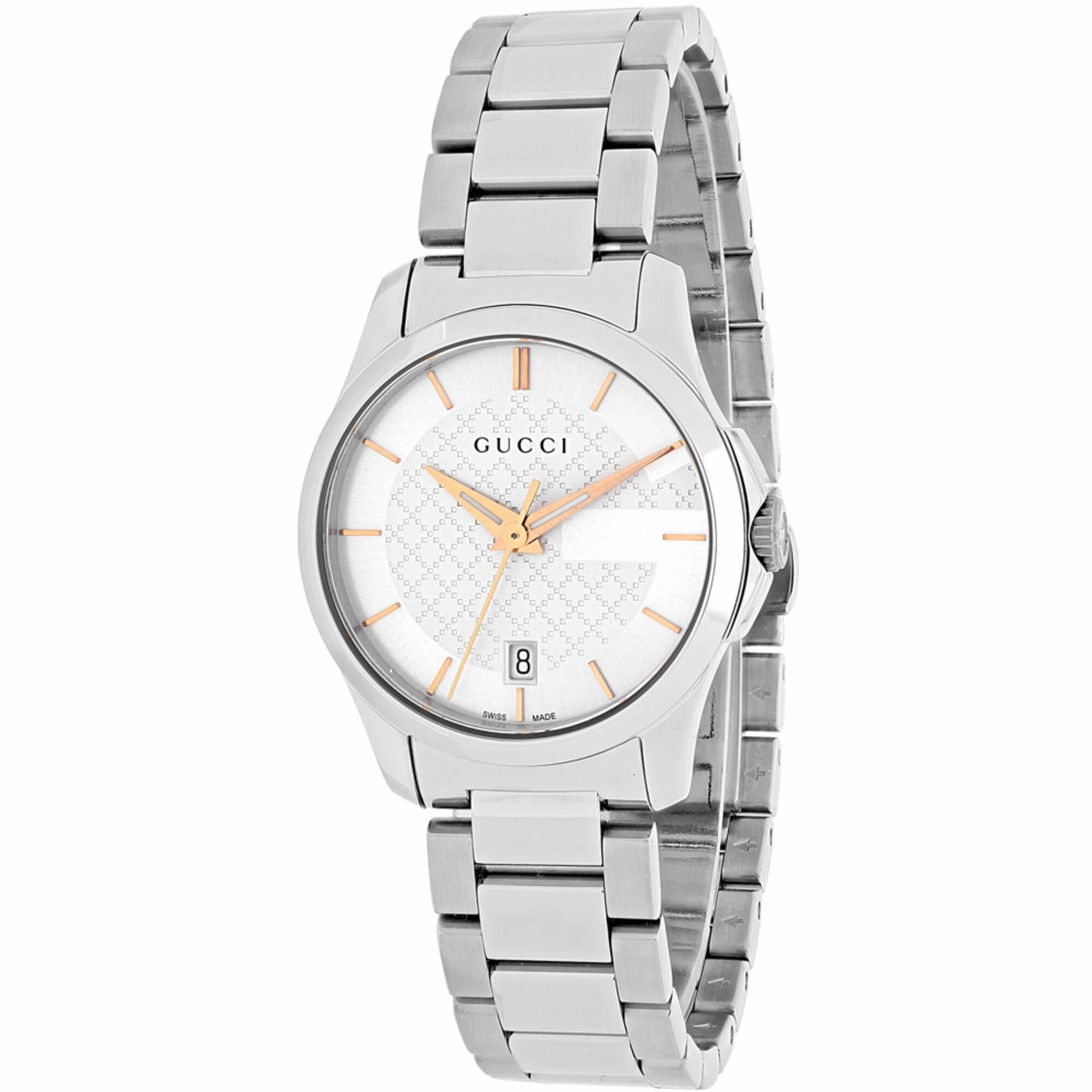 Gucci Women's Watch - G-Timeless Quartz White Dial Silver Steel Bracelet | YA126523 Luxury Quartz Watch Quartz Watch Sale