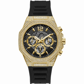 Guess Men's Watch - Momentum Quartz Black Dial Silicone Rubber Strap | GW0518G2 Luxury Quartz Watch Quartz Watch Sale