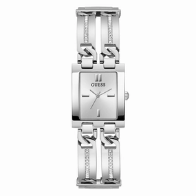 Guess Silver-Tone Square Analog Watch GW0668L1 