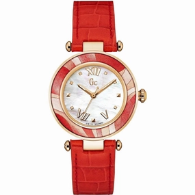 Guess Women's Watch - Classic Quartz SS Case White Dial Red Leather Strap | Y12006L1 Luxury Quartz Watch Quartz Watch Sale