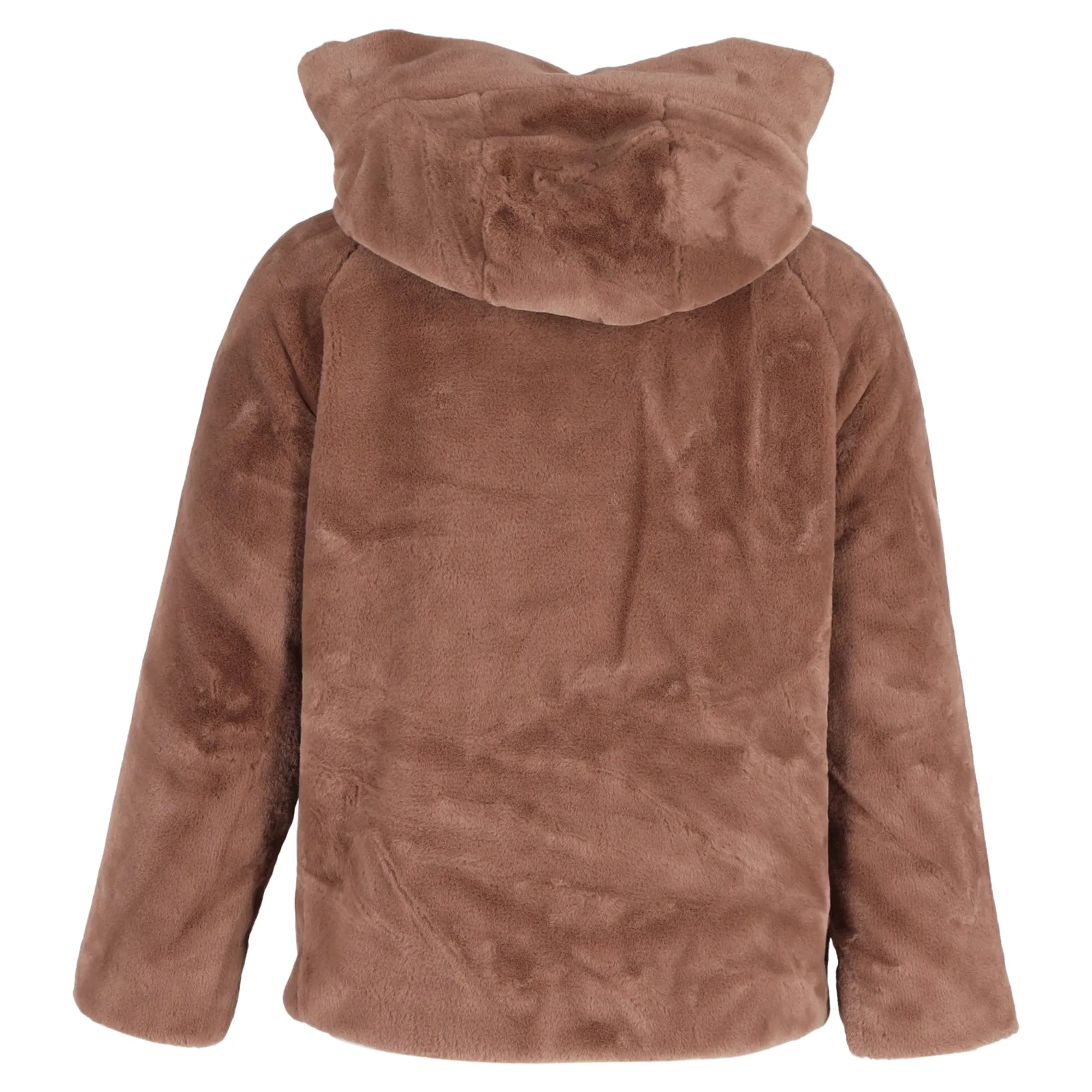 Herno Faux Fur Hooded Jacket in Brown Polyester