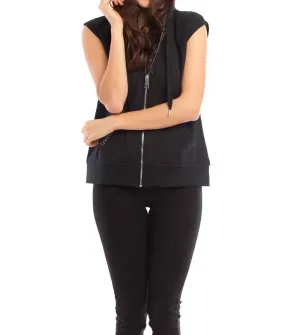 Hooded Vest In Black