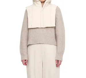 Hooded Vest In Off-White