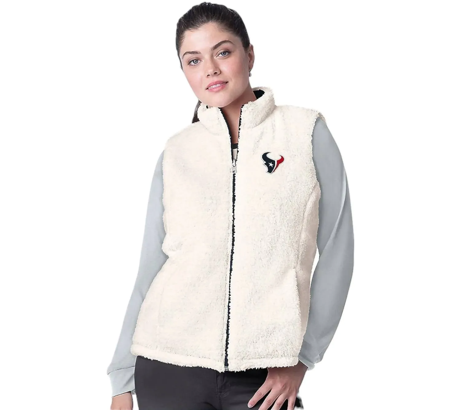 Houston Texans Women's Reversible Game Rule Vest In Navy