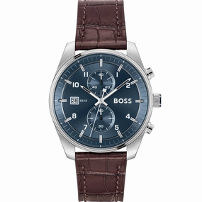 Hugo Boss Skytraveller 1514194 Chronograph Affordable Leather Watch Leather Watch Discount