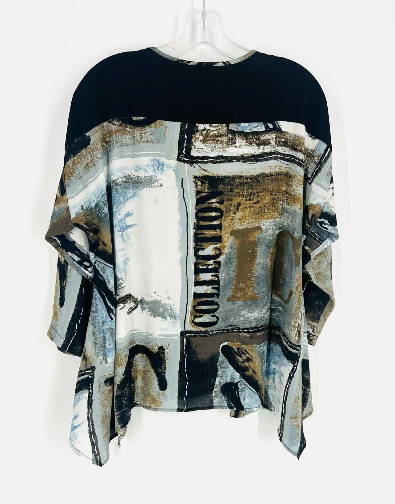 IC by Connie K Size S Bk/Br/Wh Print Tops Top-3/4 Sleeve
