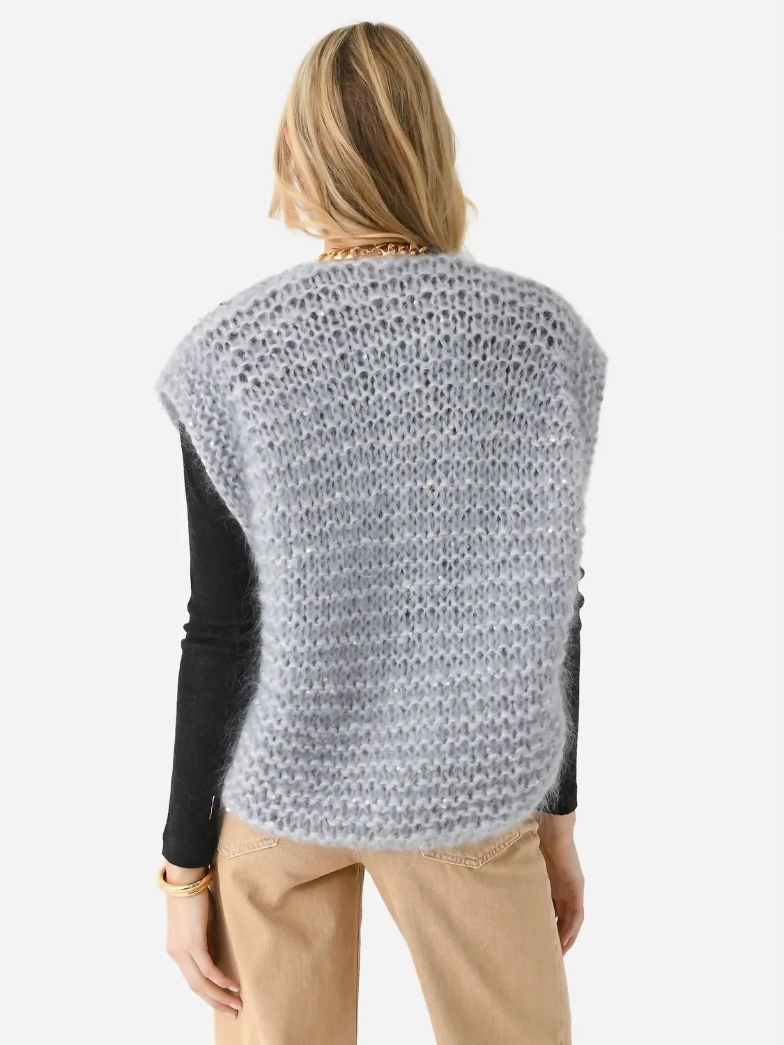 Ida Sleeveless Vest In Grey