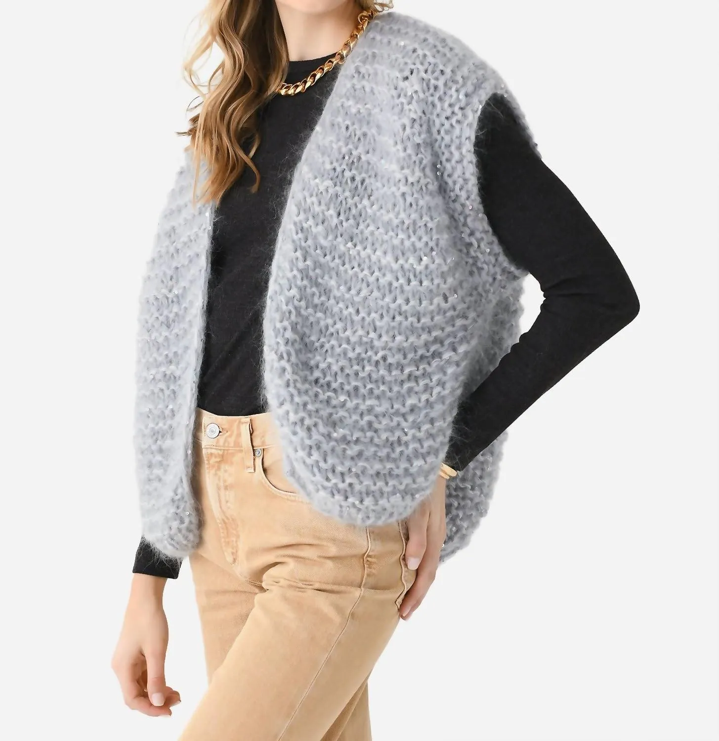 Ida Sleeveless Vest In Grey