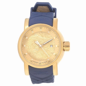 Invicta 18215 Men's S1 Rally Automatic Yellow Gold Steel Blue & Beige Silicone Strap Watch,automatic watch,automatic watches for men,automatic watches for women,luxury automatic watch,minimalist automatic watch,dress automatic watch,vintage automatic 