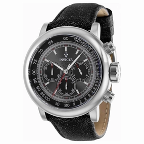 Invicta Men's Chrono Watch - Vintage Gunmetal and Black Dial Leather Strap | 39032 Luxury Quartz Watch Quartz Watch Sale