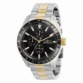 Invicta Men's Chronograph Watch - Aviator Black Bezel Two Tone Bracelet | 38969 Luxury Quartz Watch Quartz Watch Sale
