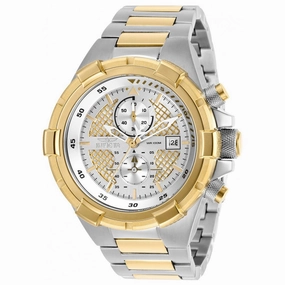Invicta Men's Chronograph Watch - Aviator Quartz Silver & Gold Dial Bracelet | 28120 