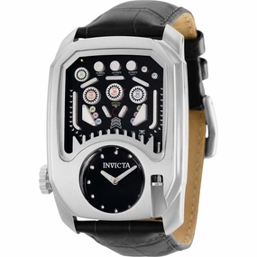 Invicta Men's Quartz Watch - Cuadro Pinball Game Black and Silver Dial Strap | 35450 