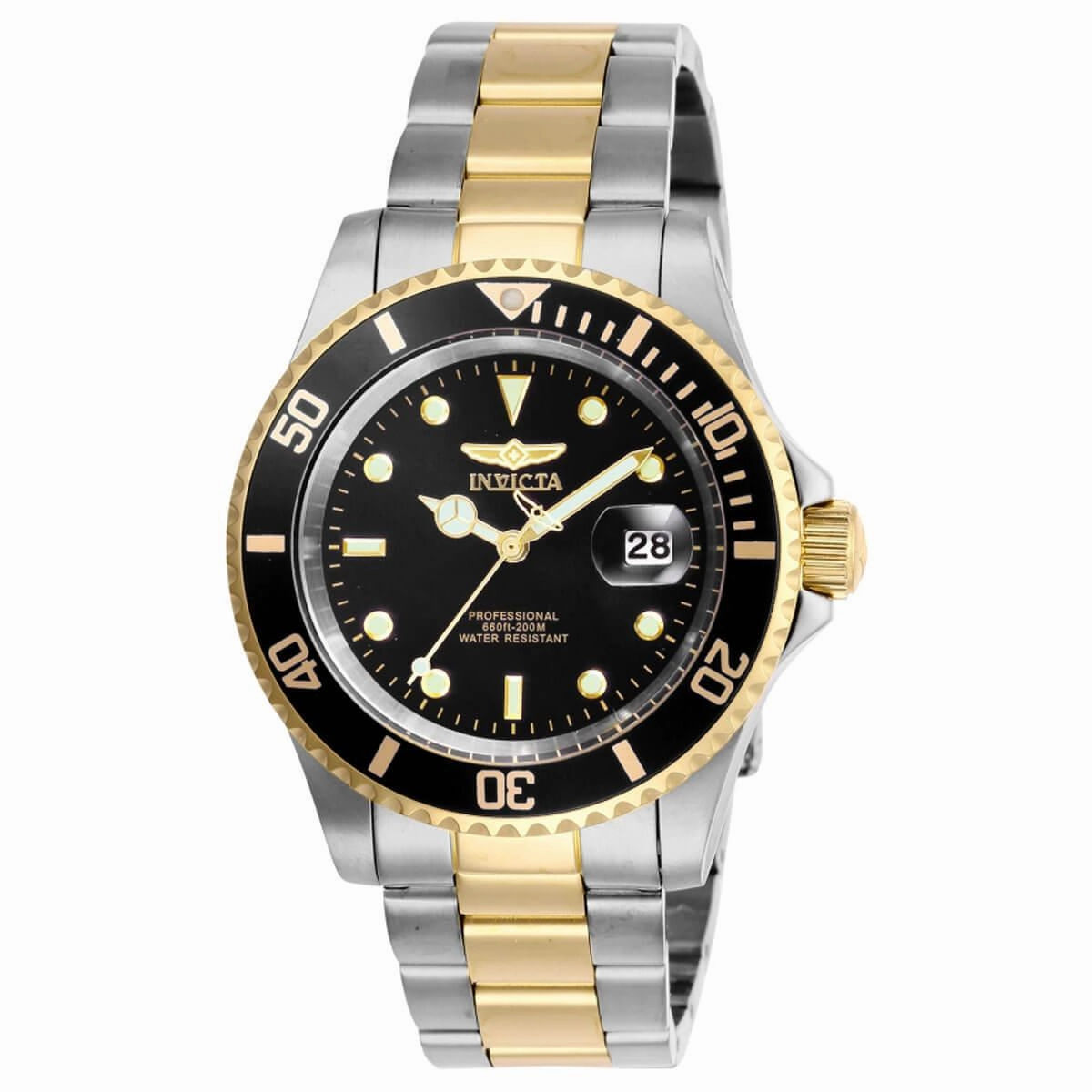 Invicta Men's Quartz Watch - Pro Diver Black Dial Two Tone Bracelet | 26973 Luxury Quartz Watch Quartz Watch Sale
