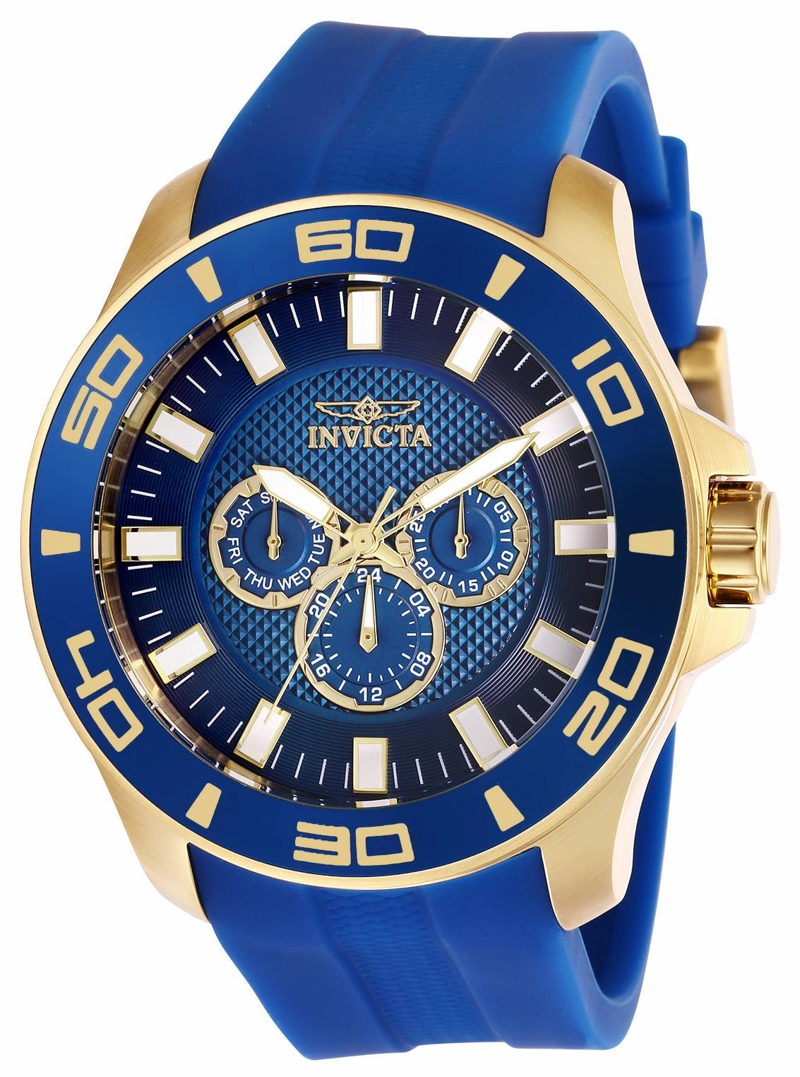 Invicta Men's Quartz Watch - Pro Diver Blue & Gold Tone Dial Blue Strap | 28002 Luxury Quartz Watch Quartz Watch Sale