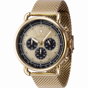 Invicta Men's Quartz Watch - Speedway Chronograph Gold Tone Dial Mesh Bracelet | 47360 Luxury Quartz Watch Quartz Watch Sale