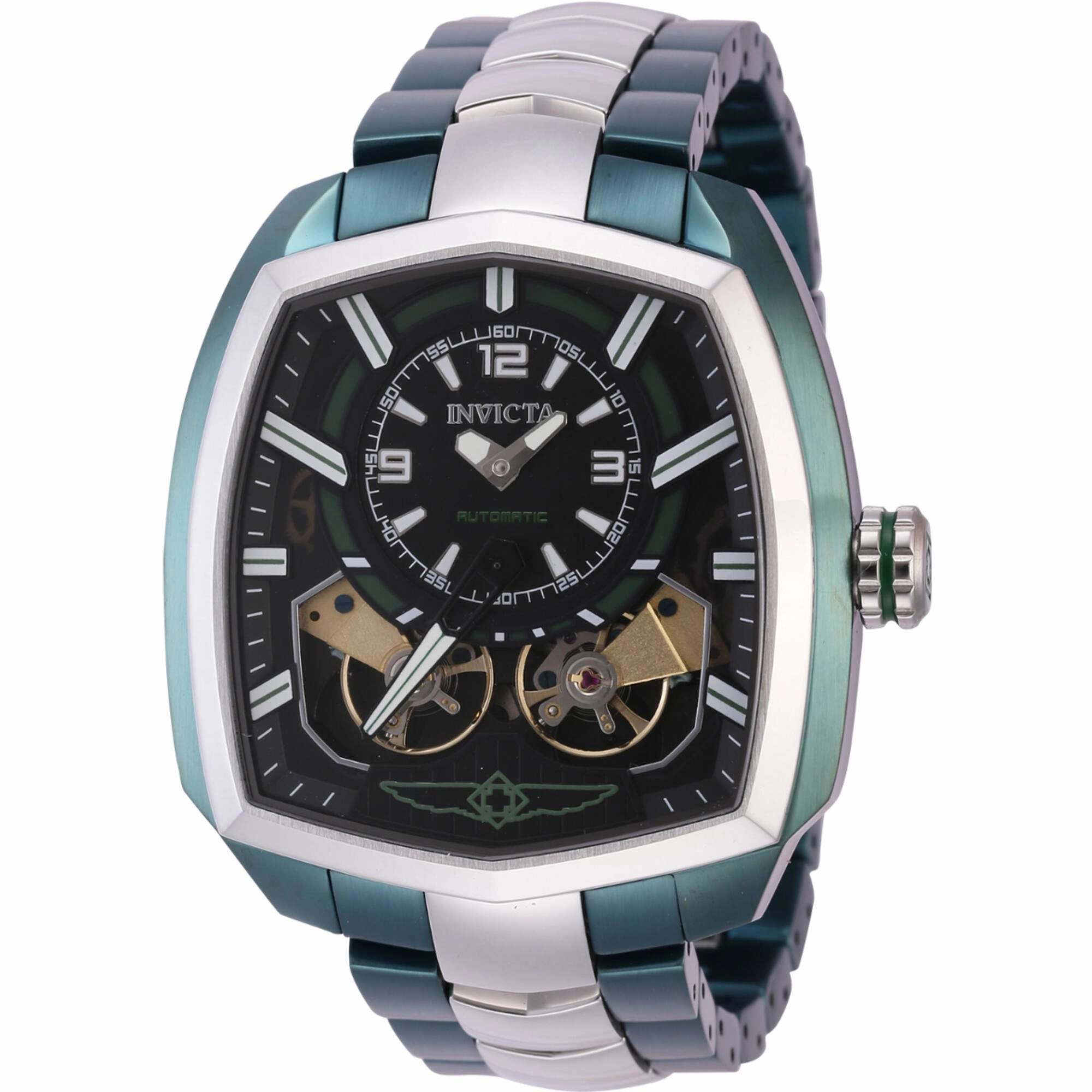 Invicta Men's Watch - Akula Automatic Two Tone Silver Tone and Green Bracelet | 44001,automatic watch,automatic watches for men,automatic watches for women,luxury automatic watch,minimalist automatic watch,dress automatic watch,vintage automatic watch,aut